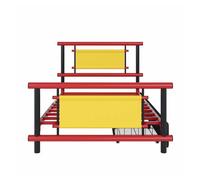 Cama infantil de metal 90x200 cm - con cajones, estructura de acero robusta, cama plataforma, diseño en colores vivos, ahorro de espacio para habitación infantil de niños y niñas - rojo