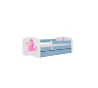 Cama Infantil Kocot De 160 X 80 Cm Con Cajón Y Colchón Babydreams Princess En Color Azul Caballo