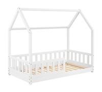 Cama infantil modelo cabaña de pino lacada en color blanco o cabaña 90x190cm White bed
