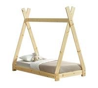 Cama infantil onejda - estructura tipi de madera pino - 140 x 70cm - color pino natural [en.casa]
