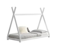 Cama infantil onejda - estructura tipi de madera pino - 200 x 90cm - blanco mate [en.casa]