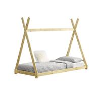 Cama infantil onejda - estructura tipi de madera pino - 200 x 90cm - color pino natural [en.casa]