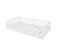 Cama infantil tanna con barandilla 80x160 cm - blanco [en.casa]