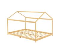Cama infantil vindafjord doble en forma de casa bambú 160 x 200 cm - color natural [en.casa]