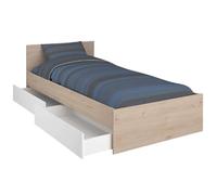 Cama Juvenil Child en color Roble Jackson con 2 cajones 90x190 cm