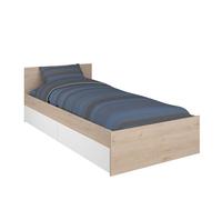 Cama juvenil child en color roble jackson con 2 cajones 90x190 cm