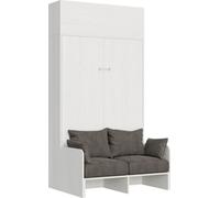 Letto a scomparsa 140 verticale Kentaro Sof? con pensile vasistas Bianco Frassino - ALESSIA 20