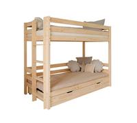 Cama litera 90x190 con somier y cajón anaëlle madera