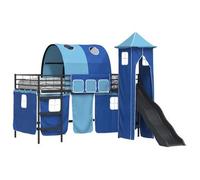 vidaXL Cama nido infantil, estructura negra y azul, 100 x 200 cm, metal