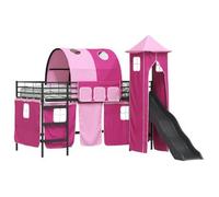 vidaXL Cama nido infantil, estructura negra y rosa, 80 x 200 cm, metal
