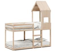 Cama Litera Sin Colchón Madera Maciza De Pino 90x190 Cm Vidaxl