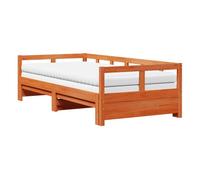 Cama matrimonial - cama para adultos nido con colchones madera maciza pino marrón 80x200cm