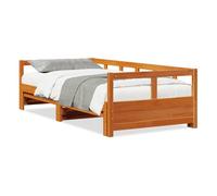 Cama matrimonial - cama para adultos sin colchón madera maciza pino marrón cera 80x200 cm
