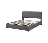 Cama matrimonio lunner somier abatible 140x200cm - gris oscuro [en.casa]