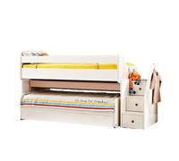 Cama midi con escritorio y cajón blanca 90x200/90x190cm