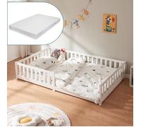 Cuna "Tanna", modelo con base, incluye colchón de 120 x 200 cm. Cuna Montessori con protección anticaídas, fabricada en madera de pino, color blanco