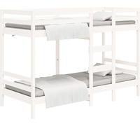 Cama nido blanca de vidaXL, 90x200 cm, madera maciza de pino