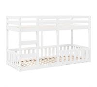 Cama nido blanca de vidaXL, 90x200 cm, madera maciza de pino