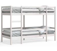 Cama nido blanca vidaXL, 75x190 cm, madera maciza de pino
