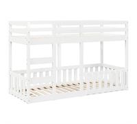 Cama nido blanca vidaXL, 90x190 cm, madera maciza de pino