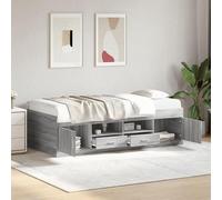 Cama nido con cajones, sin colchón, color Sonoma gris, 90x200 cm. Cama para invitados, estructura de cama, sofá cama para sala de estar, cine en casa, dormitorio de estudiantes. Código: 3280249