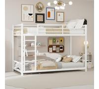 Cama nido de metal con dos camas individuales, dimensiones 90*190 cm. Fabricada en metal resistente y estable. Produce poco ruido. Incluye barandillas de seguridad. No requiere somier