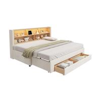Cama nido de terciopelo 90x200 cm con luz led,beige