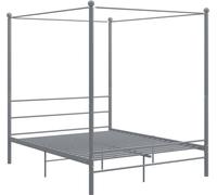 Cama nido gris de metal, 160x200 cm