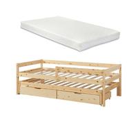 Cama nido infantil sonkajärvi con 2 cajones 1 colchón 90x200cm - madera [en.casa]