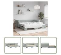 Cama nido "Living Store" en color gris claro, extensible, de 100x200 cm, con tapizado de terciopelo