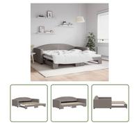Cama nido "Living Store" extensible, color taupe, 100x200 cm, tapizada en tela