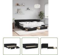 Cama nido "Living Store" extensible con cajones, color , 80x200 cm, tapizada en terciopelo