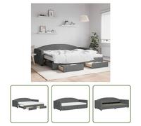 Cama nido "Living Store" extensible con cajones, color gris oscuro, 90x200 cm, tapizada