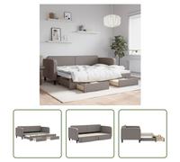 Cama nido "Living Store" extensible con cajones, color taupe, 80x200 cm, tapizada