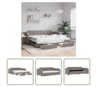 Cama nido "Living Store" extensible con cajones, color taupe, 80x200 cm, tapizada