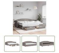 Cama nido "Living Store" extensible con cajones, color taupe, 90x200 cm, tapizada