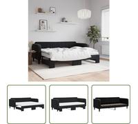 Cama nido "Living Store" extensible, con colchones, color , 80x200 cm, tapizada en terciopelo