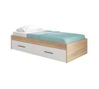 Miroytengo Cama Nido Lopa 90x190 cm Somier Inferior de Arrastre Roble Cambrian y Blanco White - light wood - 90x190 90 x 190 cm