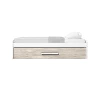 Cama nido para habitación dormitorio juvenil estilo nórdico en color roble sahara y blanco mate 90x190 cm