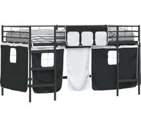 Cama nido para niños de vidaXL, con cortinas, diseño liso, color , dimensiones 100 x 200 cm