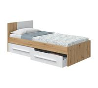 duehome Cama Noa White Artik Blanco mate Oak Nodi