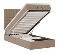 Cama Otomana Colchón Cappucino Cuero Sintético 90x200cm Vidaxl
