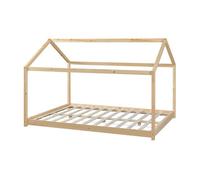 Cama para niños cerro en forma de casa pino 140x200cm - natural [en.casa]