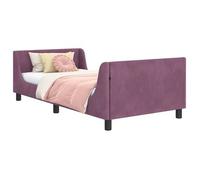Cama Para Niños Con Cabecero Morado 90 X 190 Cm Terciopelo Vidaxl