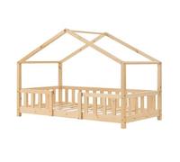 Cama para niños treviolo forma de casa pino 80x160 cm natural [en.casa]