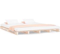 Cama plataforma de madera maciza de pino, 135x190 cm (vidaXL)