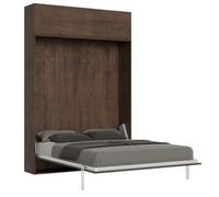 Cama Plegable 120x190 Cm Con 1 Mueble Alto En Madera De Nogal Kanto