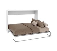 Cama Plegable Dormitorio Juvenil Cama De Invitados Abatible Horizontal Color Blanco Mate 135x190 Cm