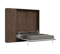 Cama Plegable 140x190 Cm Con 1 Columna Contenedor De Madera De Nogal Kanto