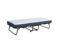 Cama plegable borjavle con colchón de espuma viscoelástica 90x200cm - negro [en.casa]